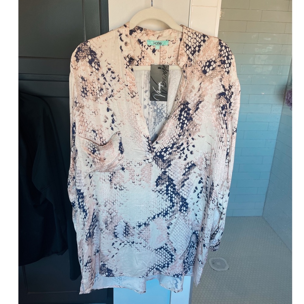Karlie snake print blouse. Size L